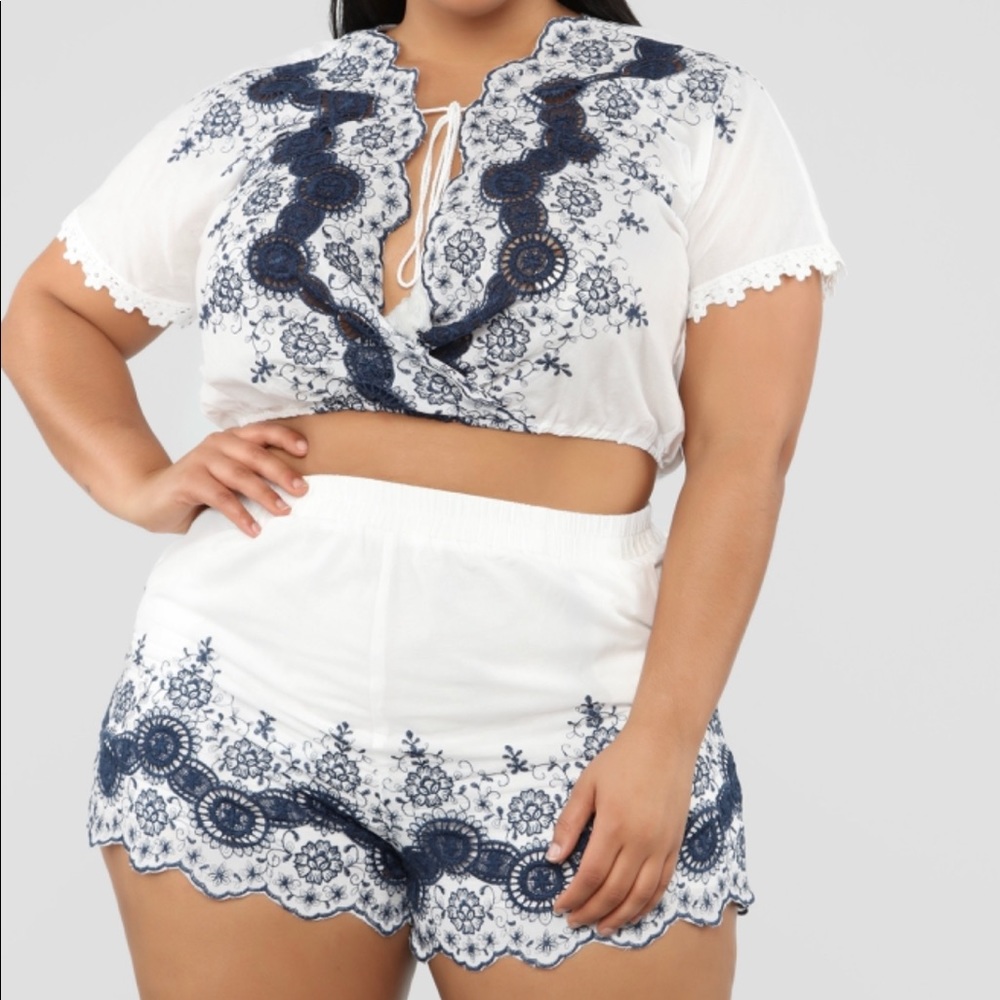 Embroidered Matching Short Set - Picture 6 of 7